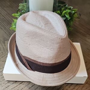 Nine West Tan Fedora with Brown Band OS